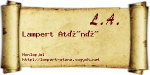 Lampert Aténé névjegykártya